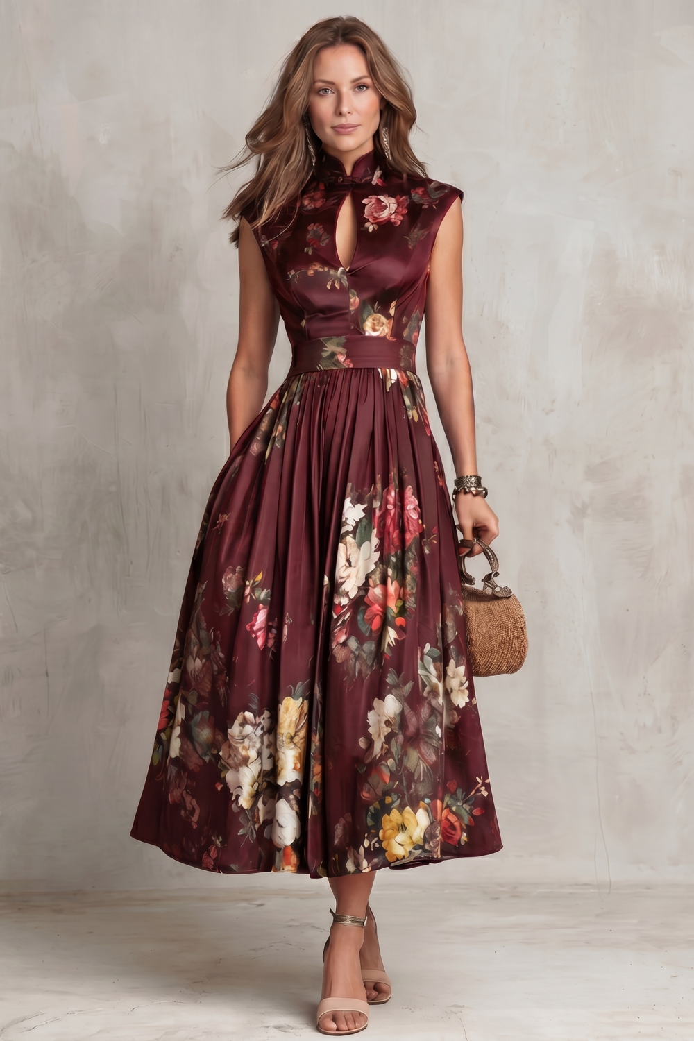 Noirelle – Vintage floral elegance – Midi dress