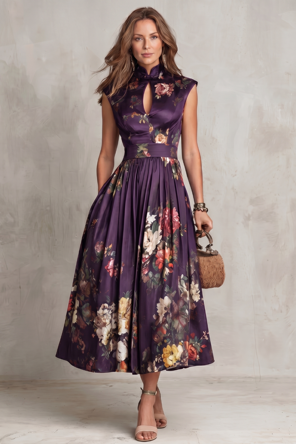 Noirelle – Vintage floral elegance – Midi dress