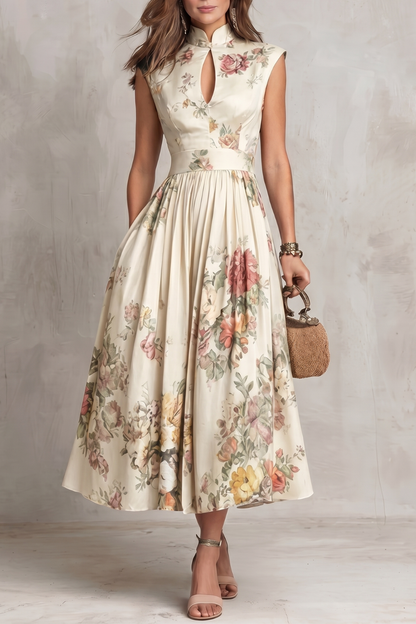 Noirelle – Vintage floral elegance – Midi dress