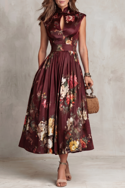 Noirelle – Vintage floral elegance – Midi dress