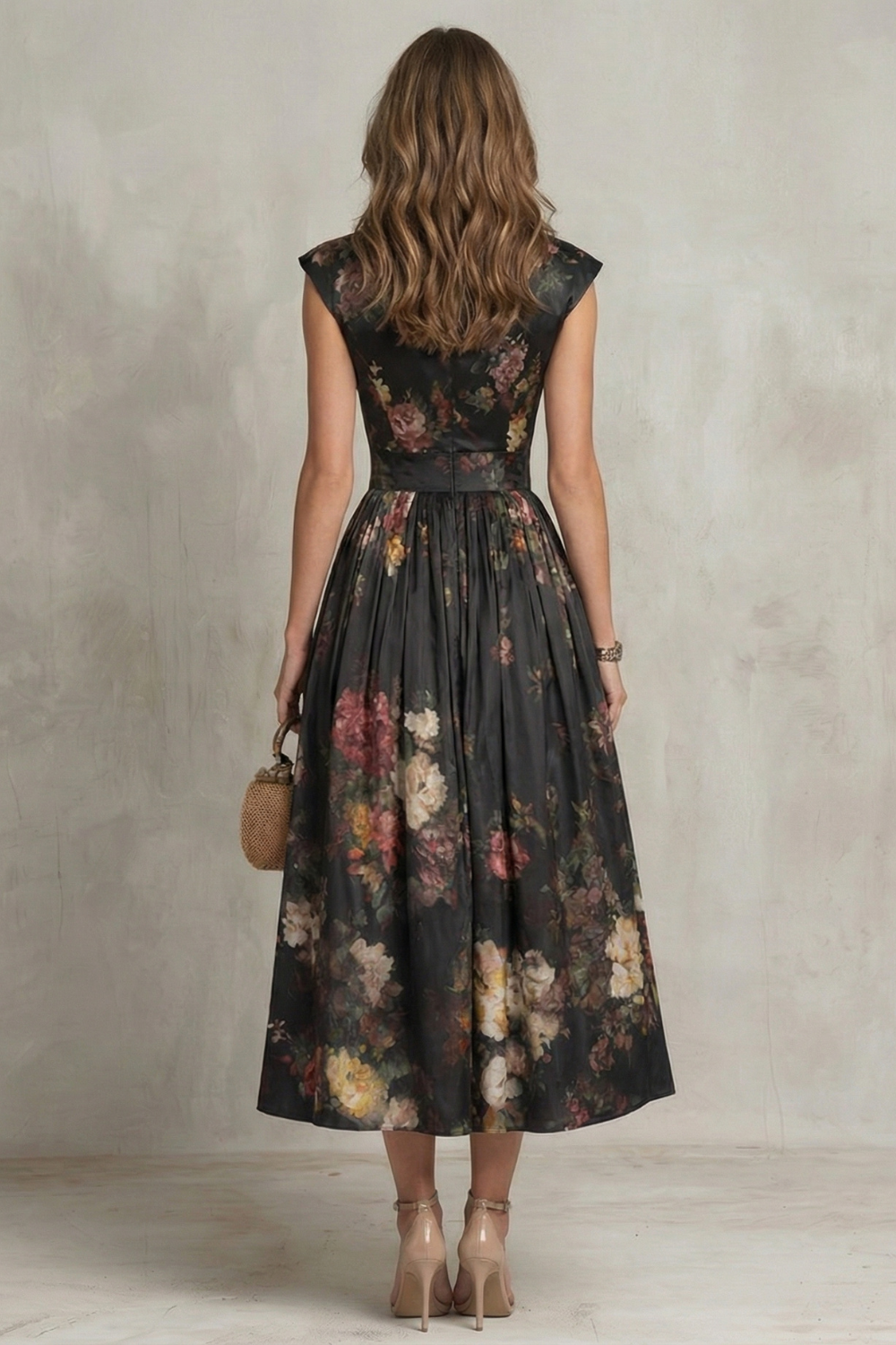 Noirelle – Vintage floral elegance – Midi dress