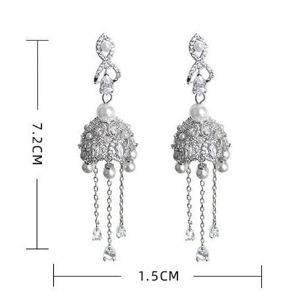 WIND CHIME FRINGE PEARL EARRINGS