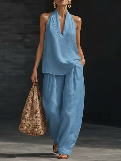 Zoë™ | Sleeveless Set with Wide Leg Pants