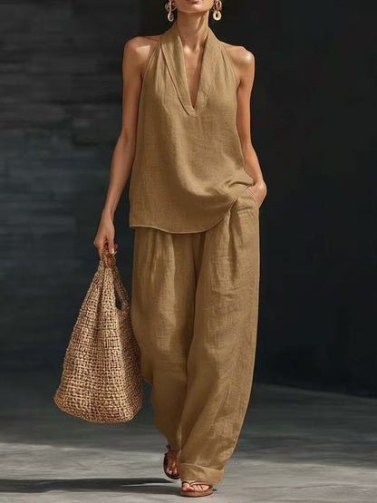 Zoë™ | Sleeveless Set with Wide Leg Pants