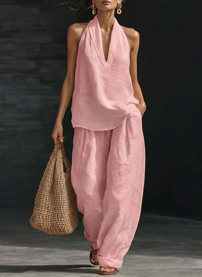 Zoë™ | Sleeveless Set with Wide Leg Pants