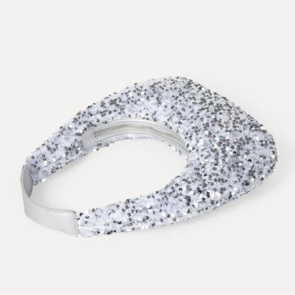 NIDIA SEQUIN OVAL BAG IN SILVER