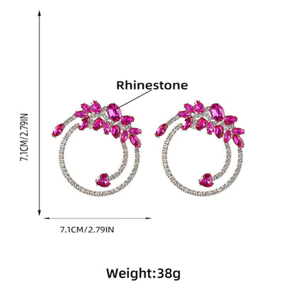OPAL CRYSTAL CIRCLE EARRINGS IN PINK