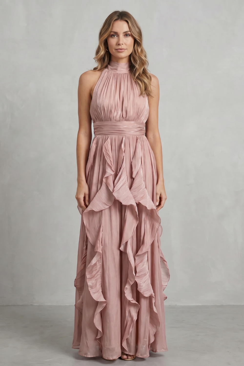 Rosamira – Ruffled chiffon elegance – Maxi dress