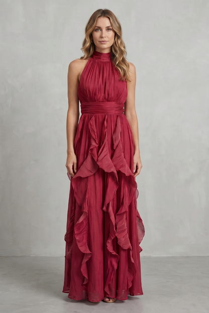 Rosamira – Ruffled chiffon elegance – Maxi dress