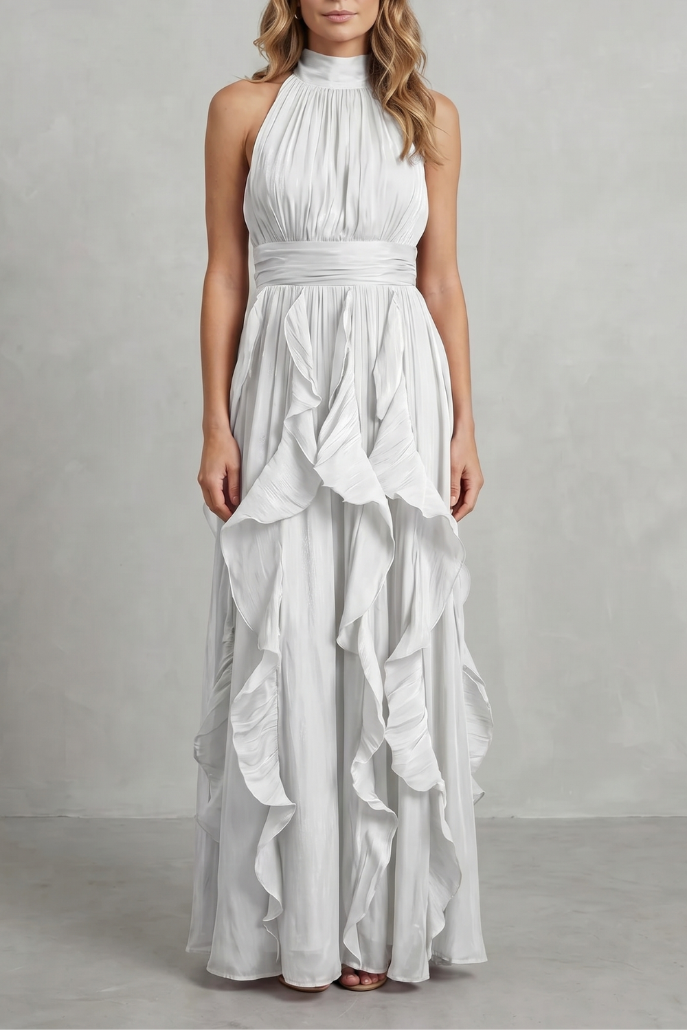 Rosamira – Ruffled chiffon elegance – Maxi dress