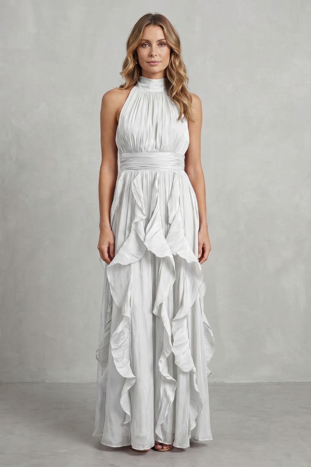 Rosamira – Ruffled chiffon elegance – Maxi dress