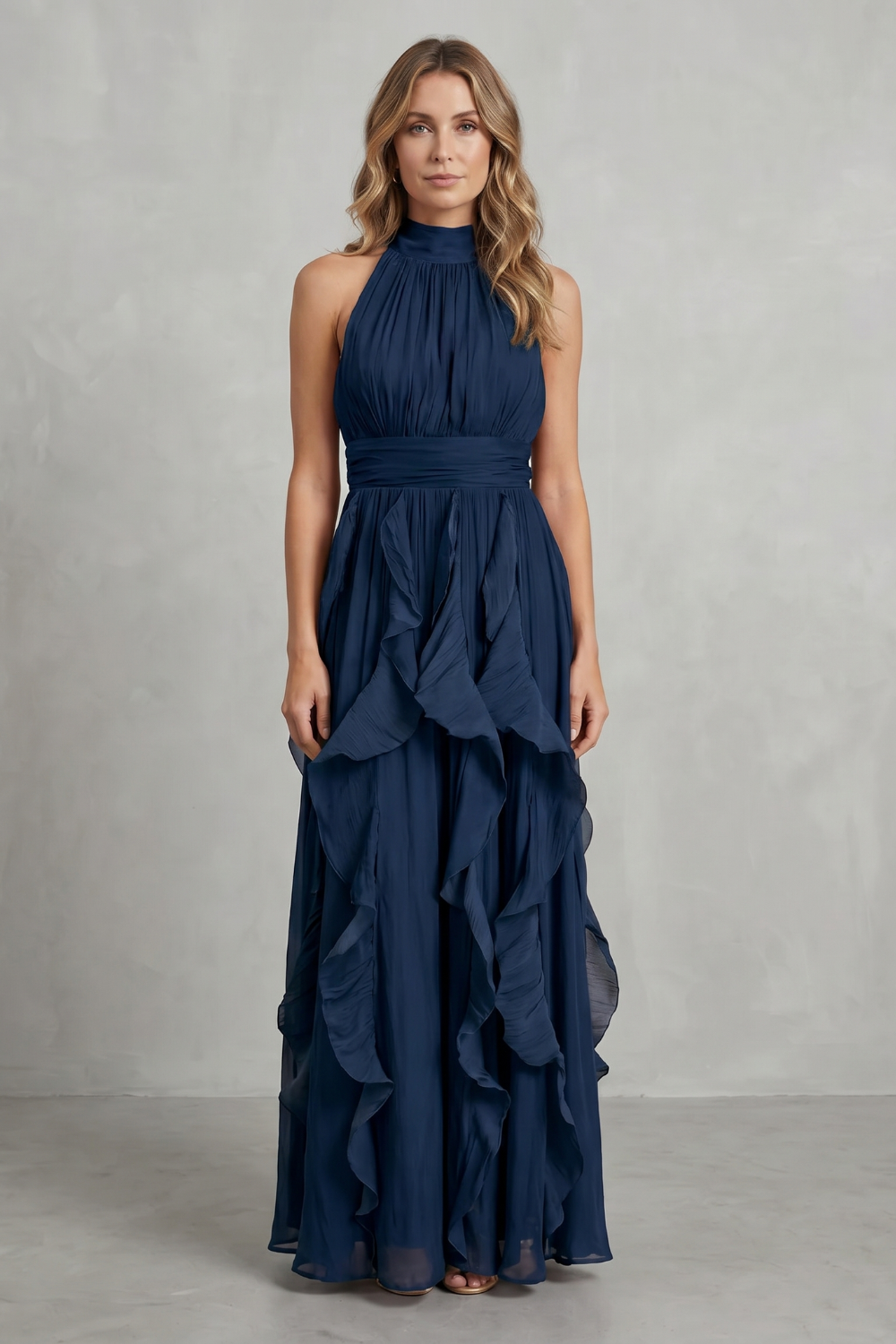 Rosamira – Ruffled chiffon elegance – Maxi dress