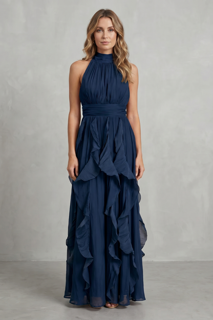 Rosamira – Ruffled chiffon elegance – Maxi dress