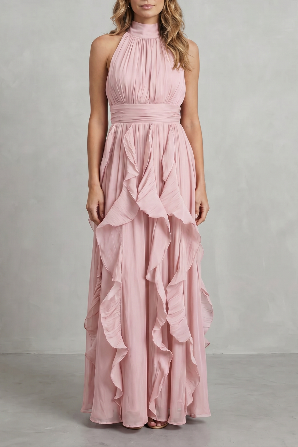 Rosamira – Ruffled chiffon elegance – Maxi dress