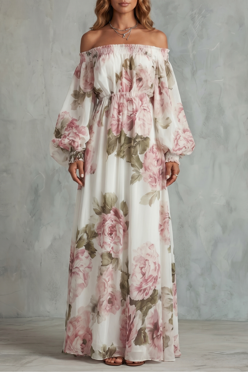Rosavelle – Romantic floral off-shoulder – Maxi dress