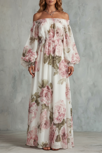 Rosavelle – Romantic floral off-shoulder – Maxi dress