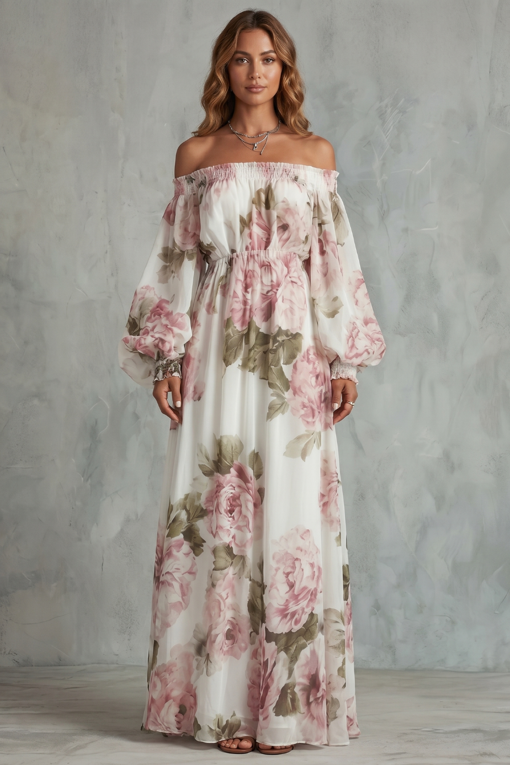 Rosavelle – Romantic floral off-shoulder – Maxi dress