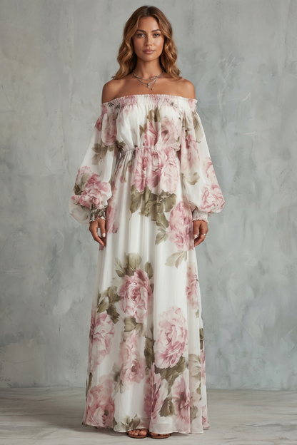Rosavelle – Romantic floral off-shoulder – Maxi dress