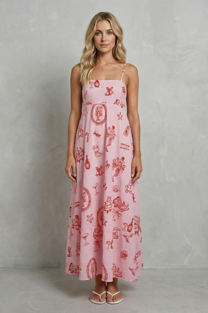 Rosavina – Playful print charm – Maxi dress
