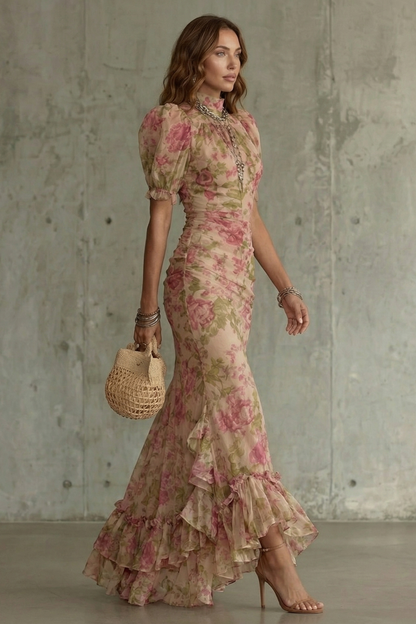 Roselique – Romantic floral silhouette – Maxi dress
