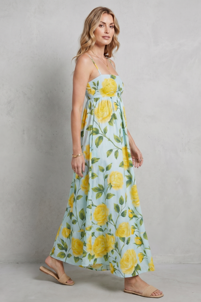 Roselune – Square neck floral charm – Maxi dress
