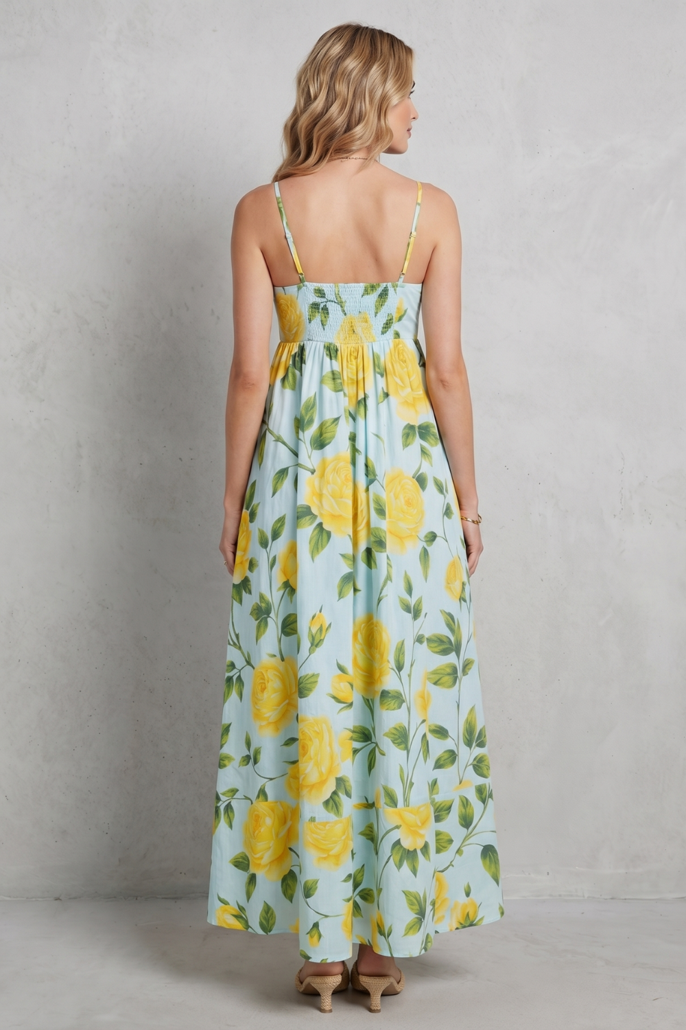Roselune – Square neck floral charm – Maxi dress