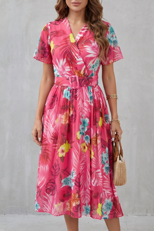 Rosévara – Tropical floral charm – Midi dress