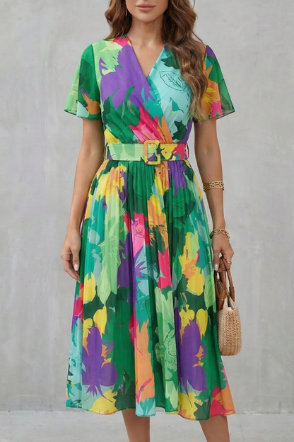 Rosévara – Tropical floral charm – Midi dress