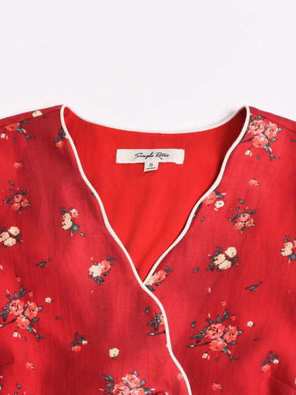 Kimura Floral-Print Rayon Midi Dress