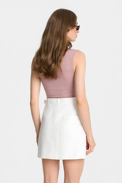 Miss Honest Off-White Skirt