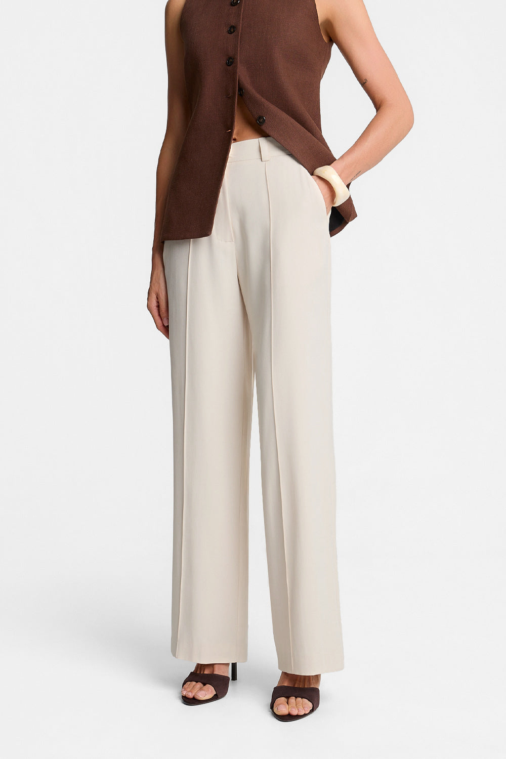 Miss Etoile Cream Trousers