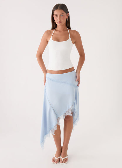 Suay Asymmetrical Midi Skirt - Blue