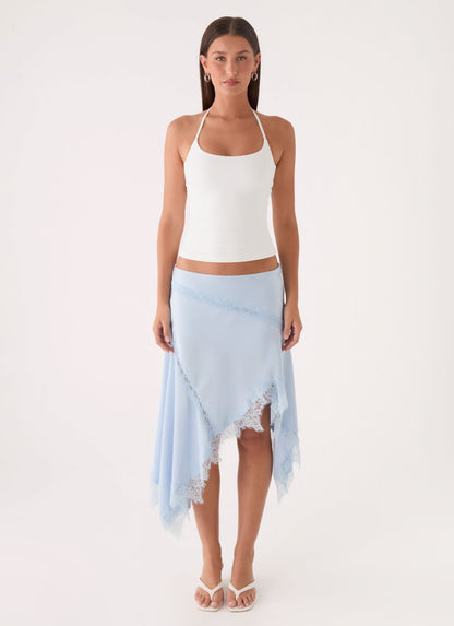 Suay Asymmetrical Midi Skirt - Blue