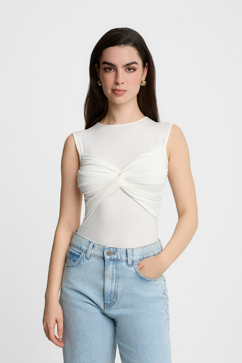 Top Miss Draped Off-White