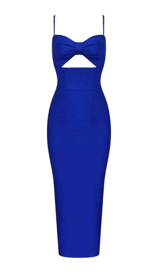 HOLLOW BANDAGE DRESS - BLUE