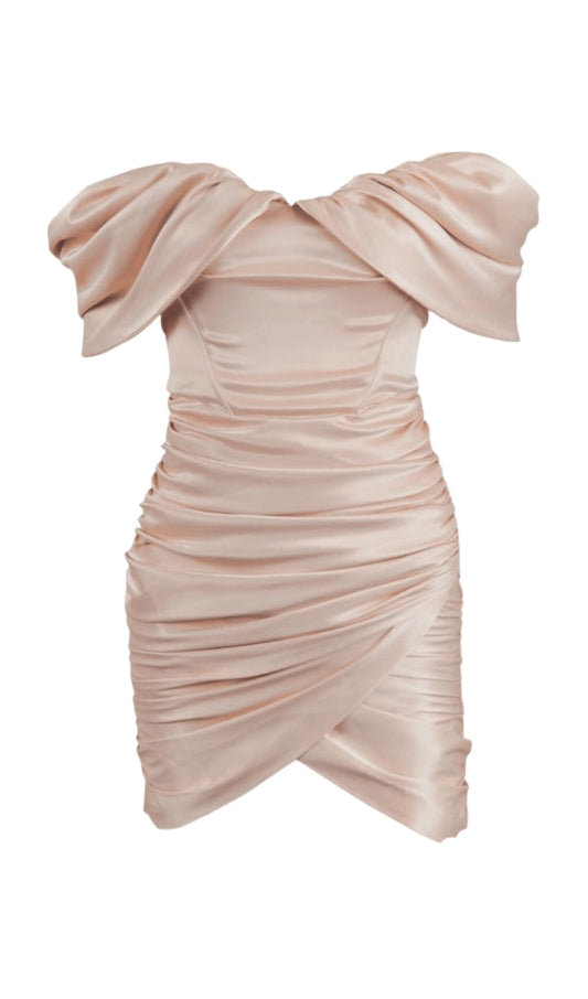 TUBE TOP PLEATED SKIRT IN PINK