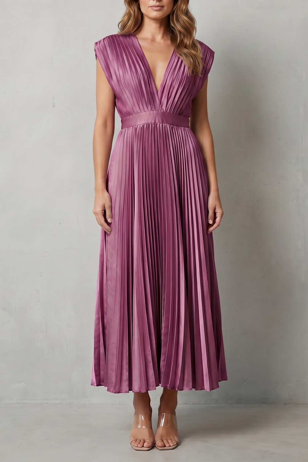 Veloria – Flowing pleated elegance – Midi dress