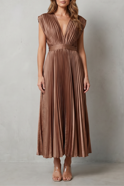 Veloria – Flowing pleated elegance – Midi dress
