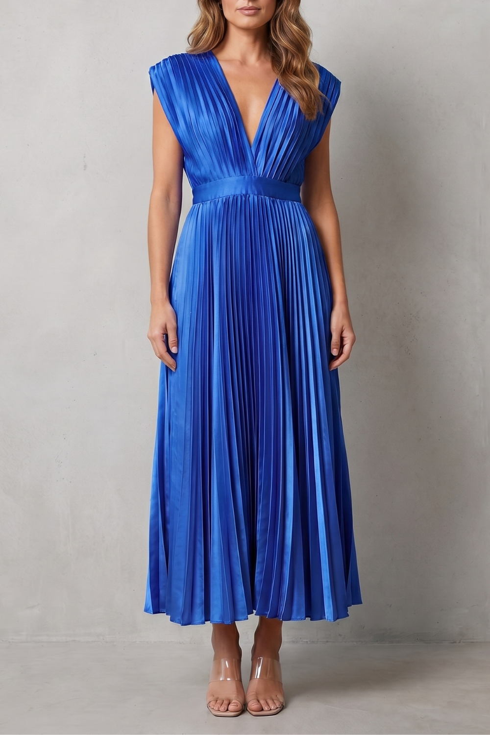 Veloria – Flowing pleated elegance – Midi dress