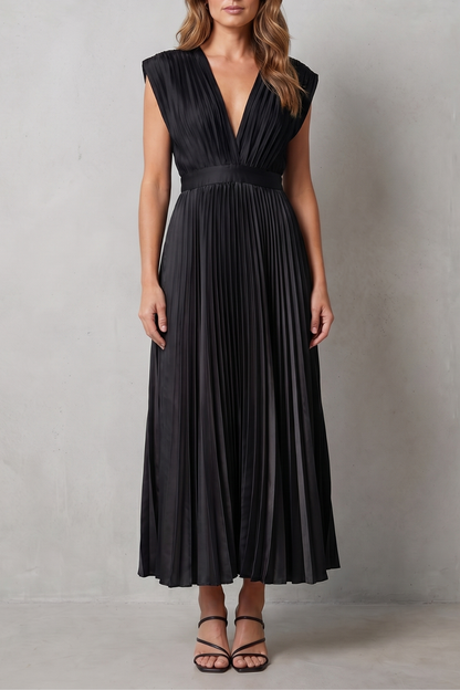 Veloria – Flowing pleated elegance – Midi dress