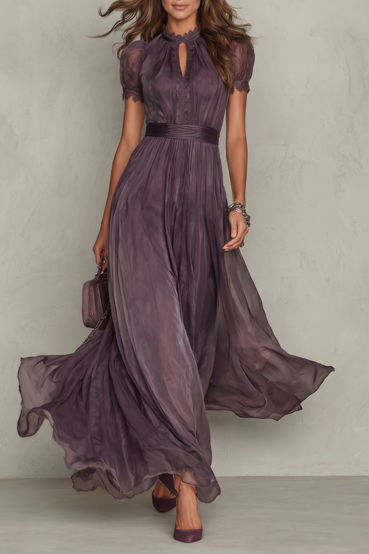Velouraine – Lace keyhole elegance – Maxi dress