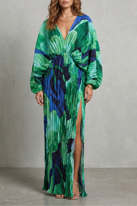Verdanova – Pleated kimono allure – Maxi dress