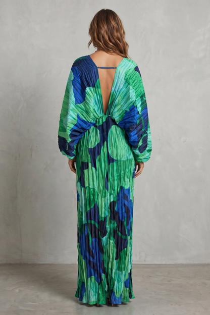 Verdanova – Pleated kimono allure – Maxi dress