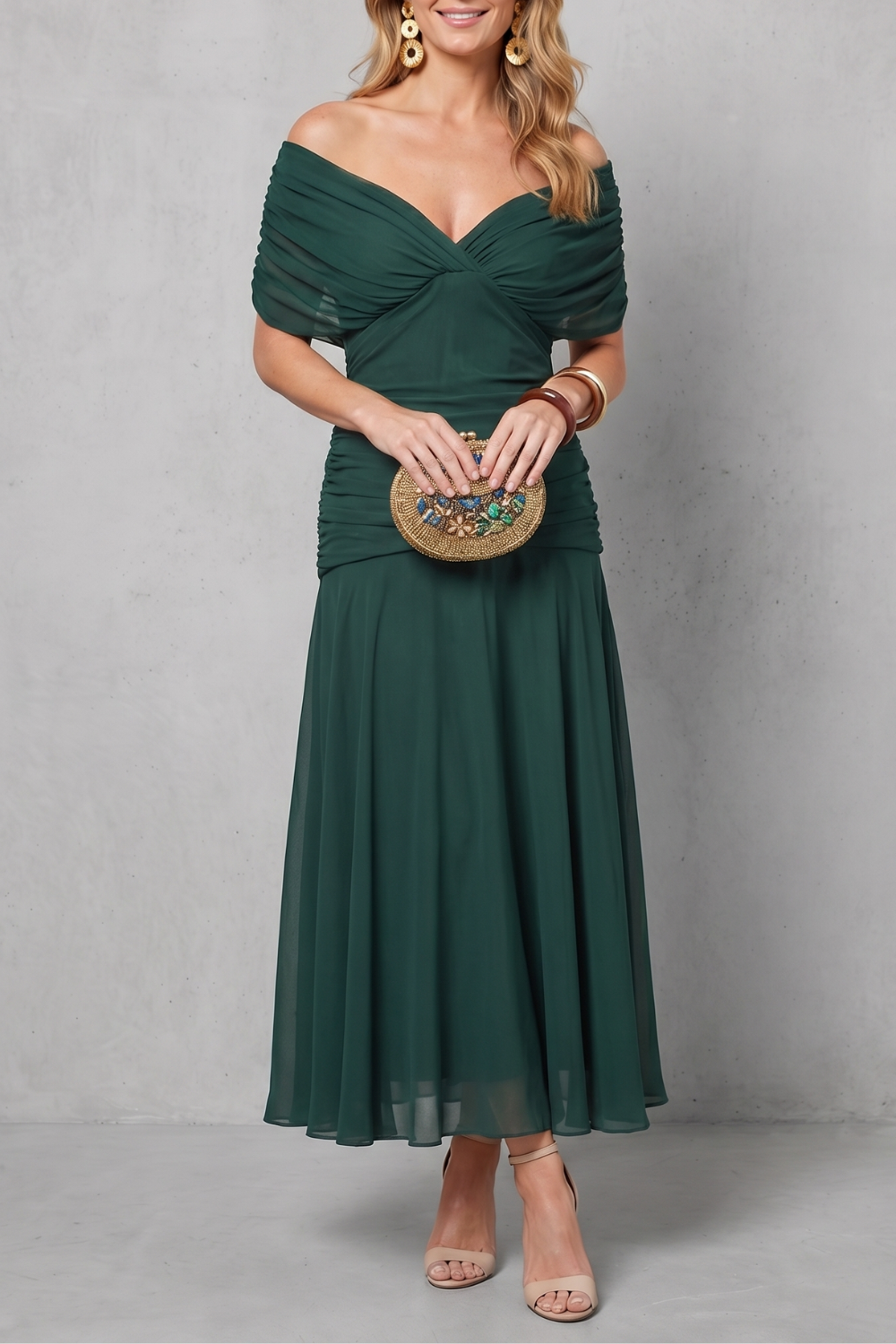 Verdelisse – Draped floral flow – Maxi dress