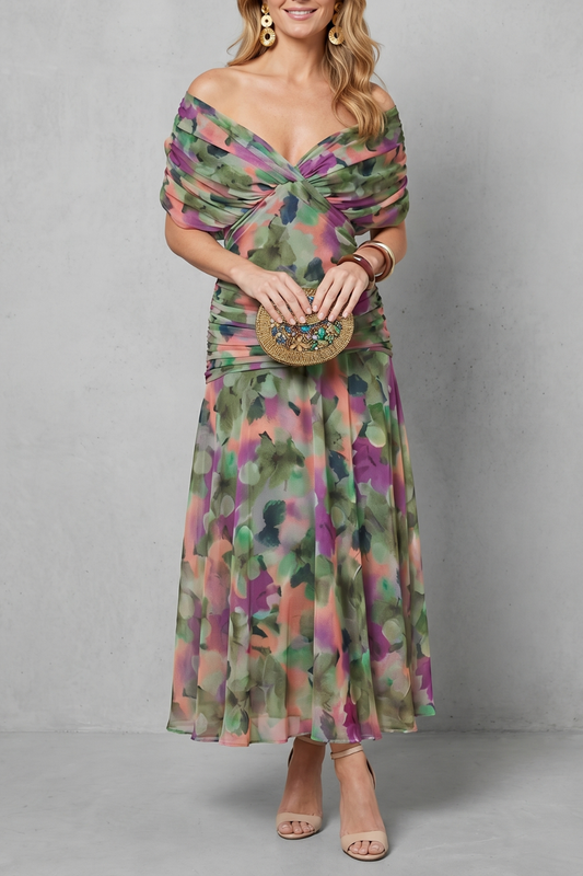 Verdelisse – Draped floral flow – Maxi dress