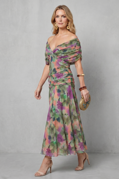 Verdelisse – Draped floral flow – Maxi dress