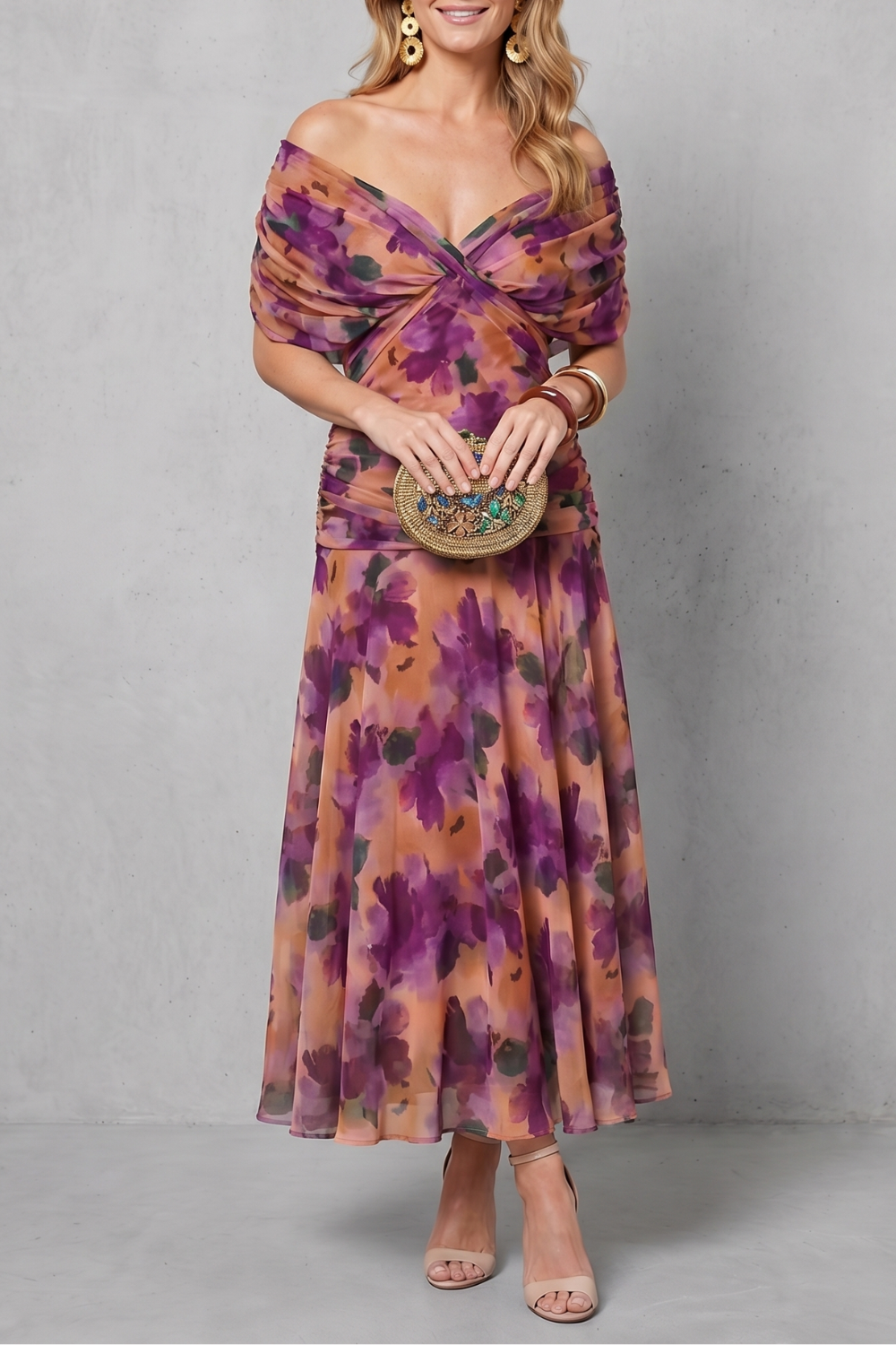 Verdelisse – Draped floral flow – Maxi dress