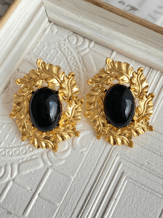 Visen Leaf Embellished Earrings