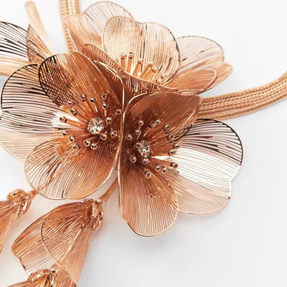 GLOD ALLOY FLOWER CHOKER