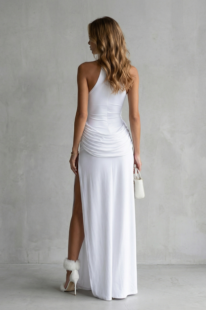 Winona – Sleek sophistication – Women’s High-Neck Sleeveless High-Slit Maxi Dress